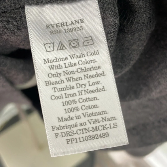 Everlane Gray Cotton Mock Neck Dress Size Small Shirt Dress Casual - Picture 7 of 10